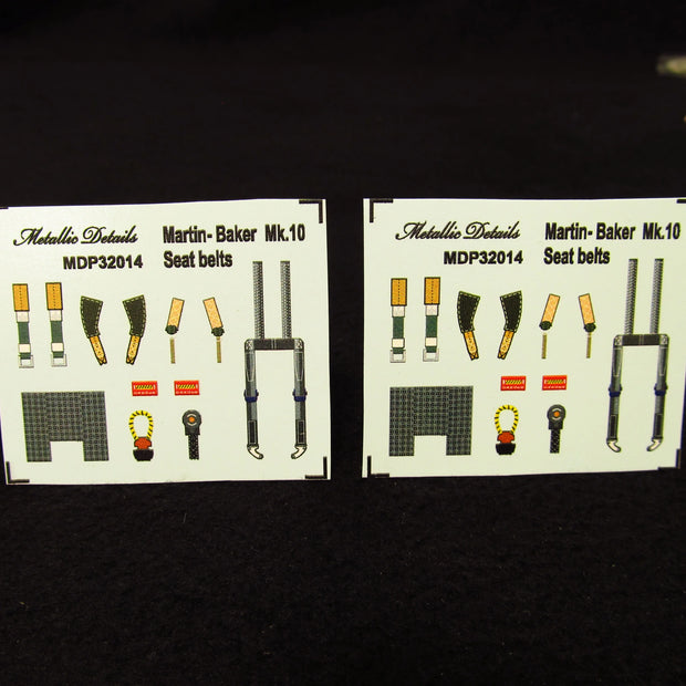 Martin-Baker Mk,10 Seat Belts (3D Decals) Scale 1:32 Metallic Details MDP32014 - For Aircraft Kit Model