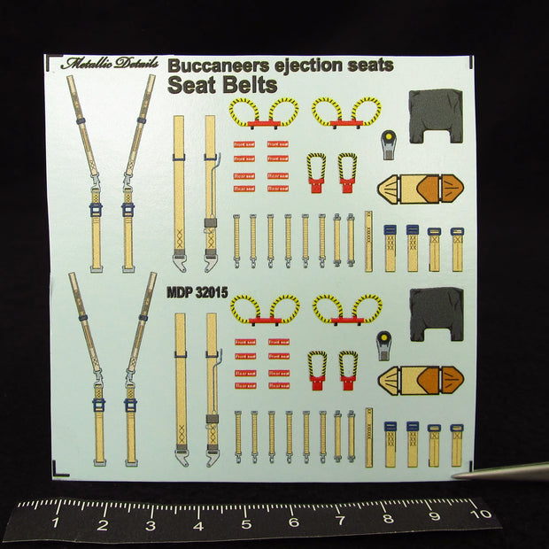 Blackburn Buccaneer, Seat Belts (3D Decals) Scale 1:32 Metallic Details MDP32015 - For Model Aircraft Kits
