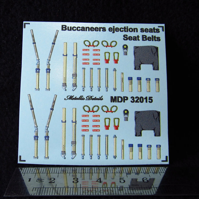 Blackburn Buccaneer, Seat Belts (3D Decals) Scale 1:32 Metallic Details MDP32015 - For Model Aircraft Kits