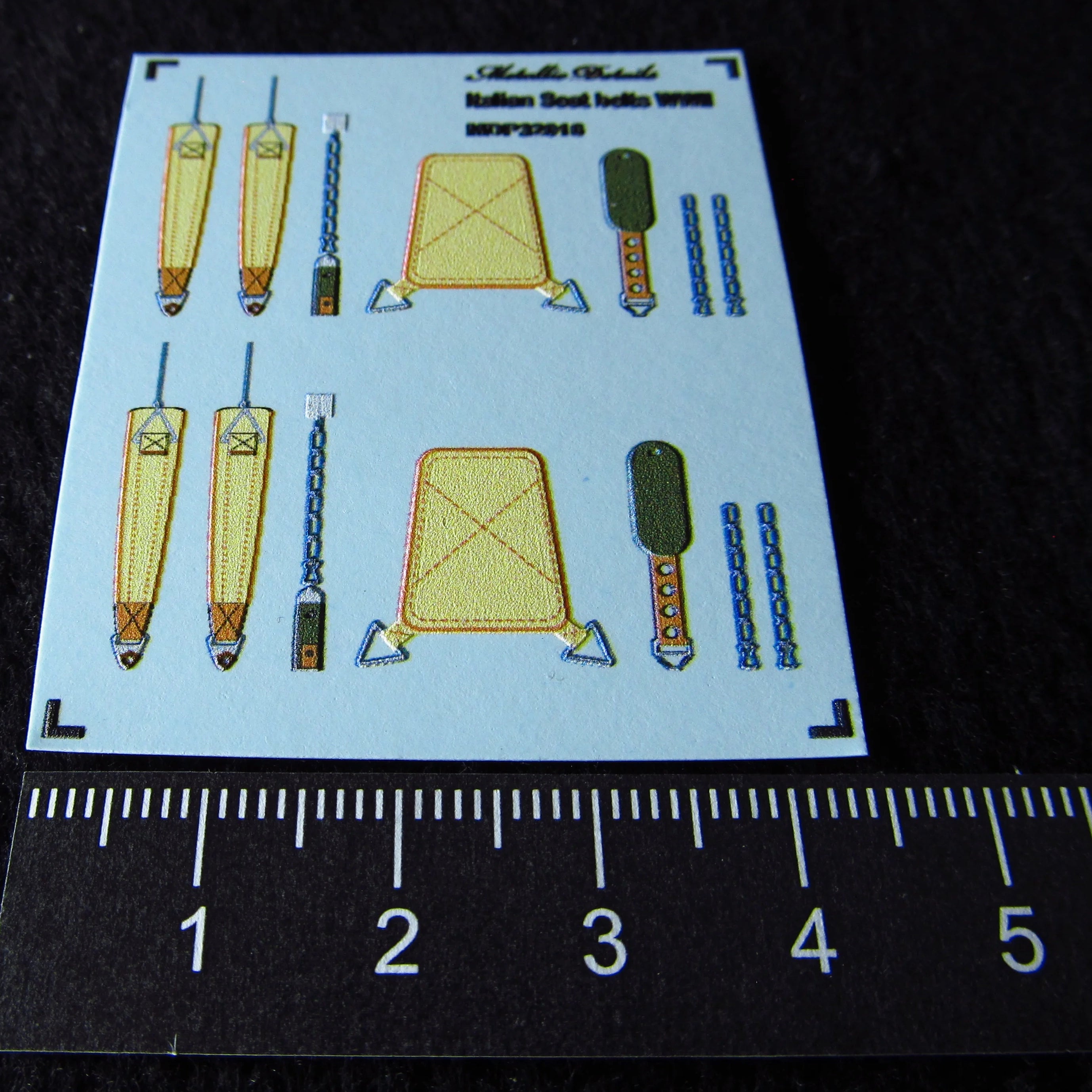 Italian Seat Belts WWII (3D Decals) Scale 1:32 Metallic Details MDP32016 - For Aircraft Models Kits