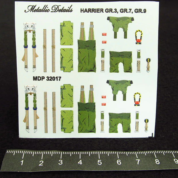 Harrier GR,3, GR,7, GR,9 Seat Belts (3D Decals) Scale 1:32 Metallic Details MDP32017 - For Model Kits Aircraft