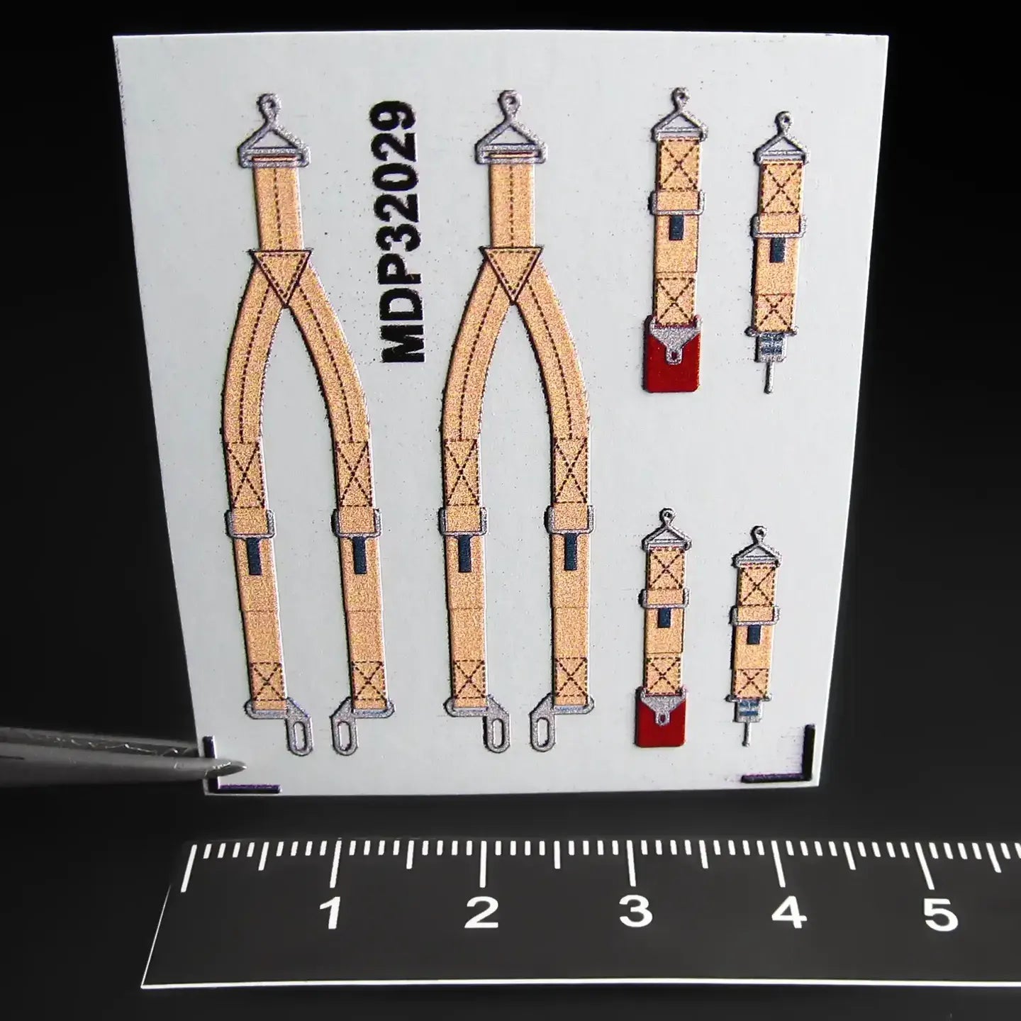 3D Pilot Seatbelt Decals for P-47 Thunderbolt & P-51 Mustang - Set for 2 Seats Scale 1:32 Metallic Details MDP32029