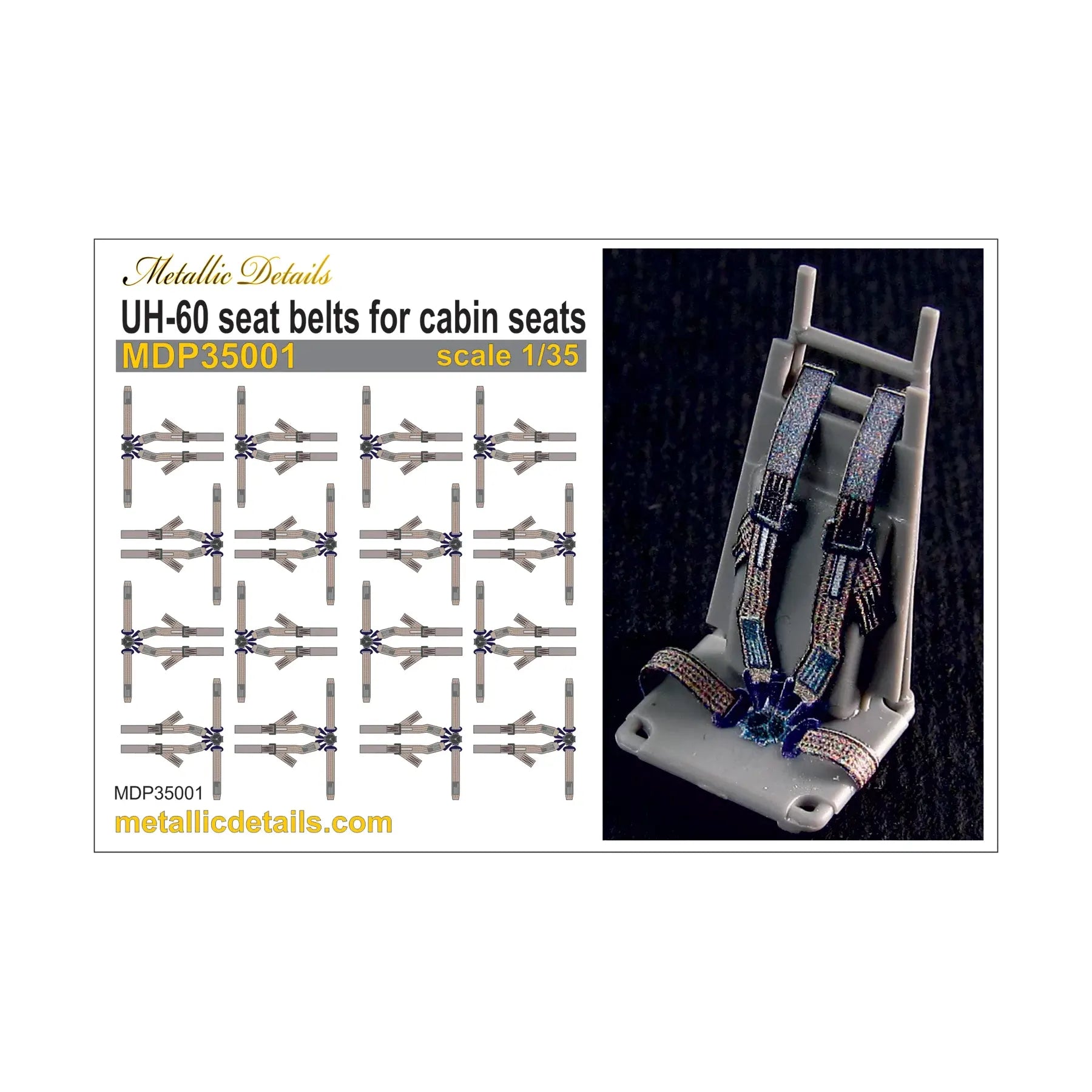 UH-60 seat belts for cabin seats Scale 1:35 Metallic Details MDP35001