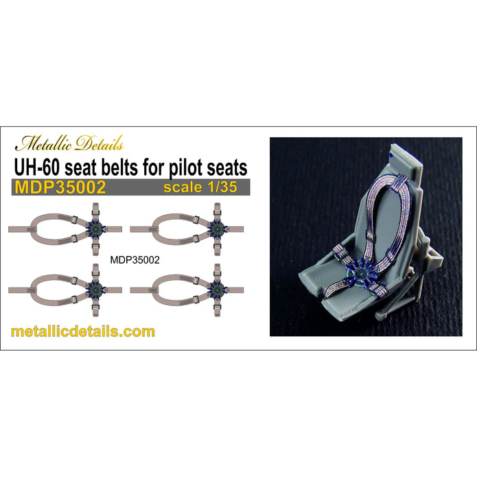 UH-60 seat belts for pilot seats Scale 1:35 Metallic Details MDP35002