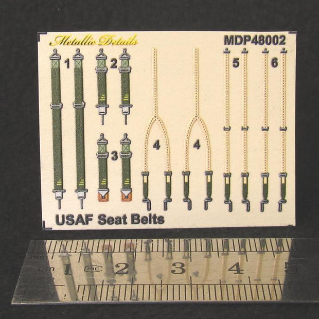 USAF Seat Belts WWII (3D Decals) Scale 1:48 Metallic Details MDP48002 - For Aircraft Model Kit