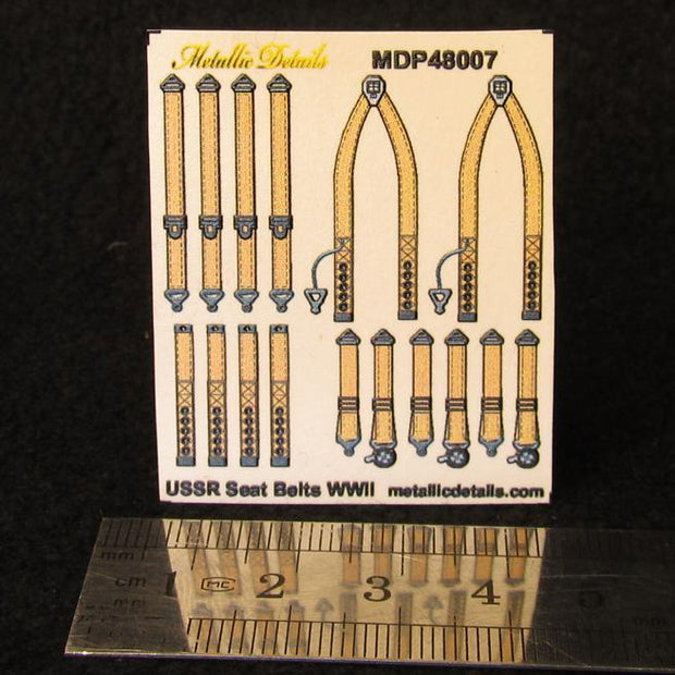 USSR Seat Belts WWII (3D Decals) Scale 1:48 Metallic Details MDP48007 - For Aircraft Models Kits