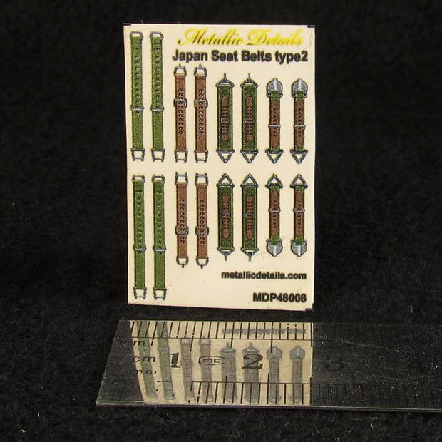 Japan Seat Belts WWII type 2 (3D Decals) Scale 1:48 Metallic Details MDP48008 - For Model Kits Aircraft