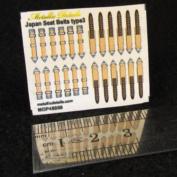 Japan Seat Belts WWII type 3 (3D Decals) Scale 1:48 Metallic Details MDP48009 - For Aircraft Model Kits