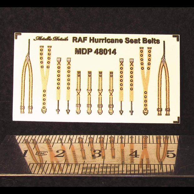 RAF Hurricane Seat Belts (3D Decals) Scale 1:48 Metallic Details MDP48014 - For Model Aircraft Kits