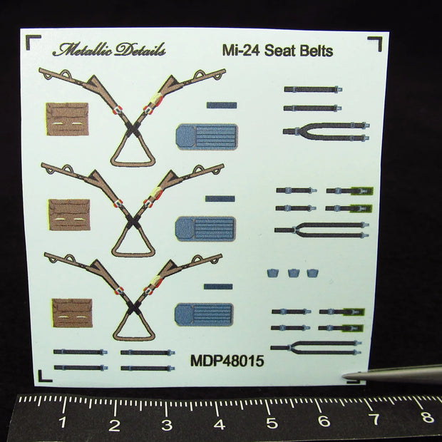 Mi-24, Seat Belts (3D Decals) Scale 1:48 Metallic Details MDP48015 - For Helicopter Models Kits