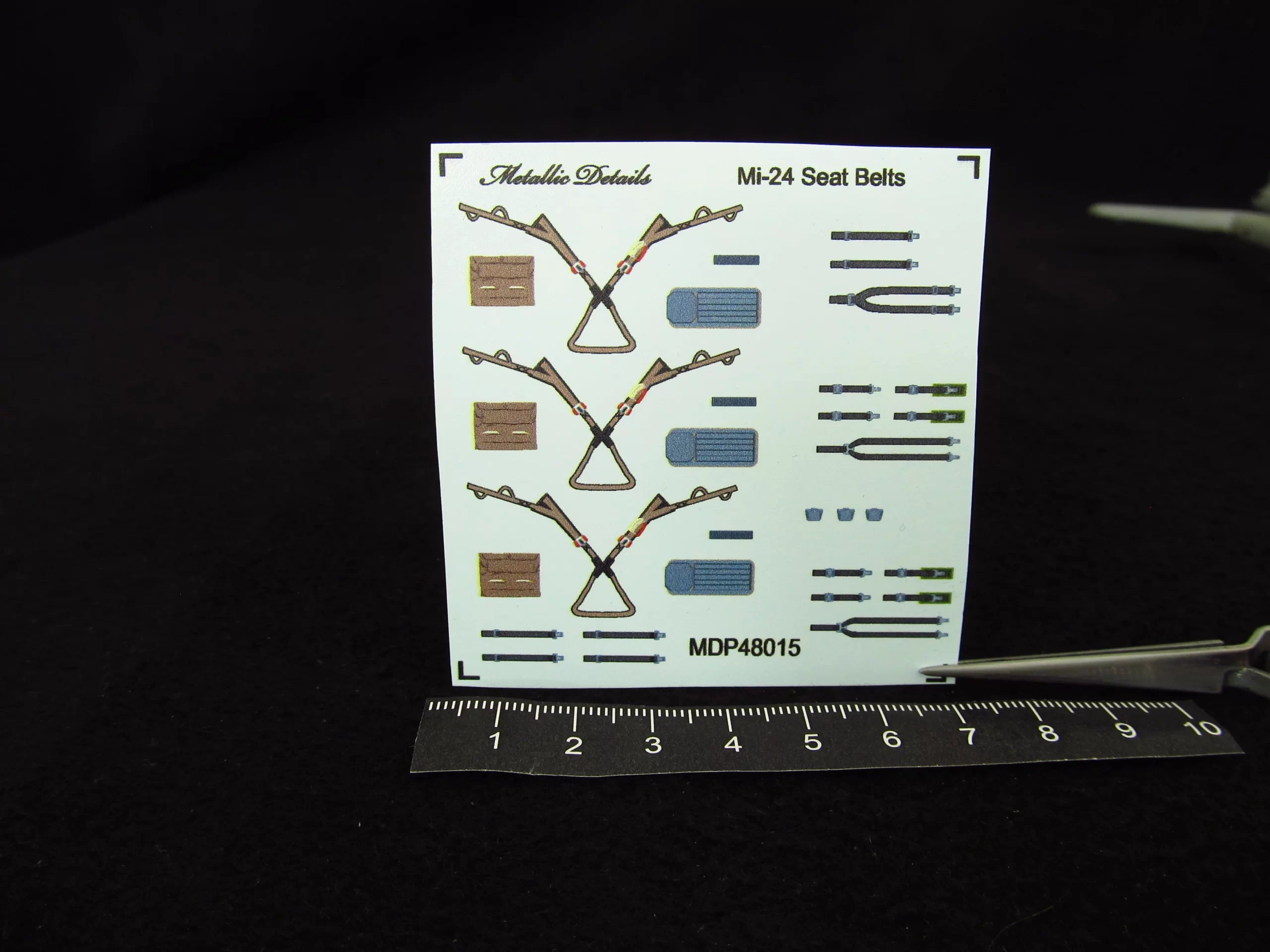 Mi-24, Seat Belts (3D Decals) Scale 1:48 Metallic Details MDP48015 - For Helicopter Models Kits