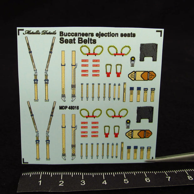 Blackburn Buccaneer, Seat Belts (3D Decals) Scale 1:48 Metallic Details MDP48016 - For Model Kits Aircraft