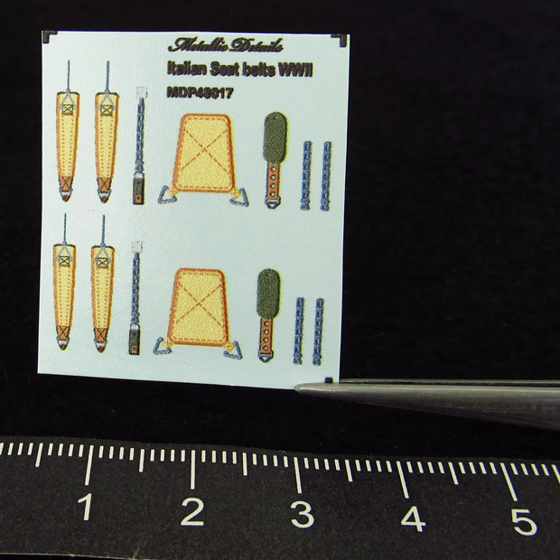 Italian Seat Belts WWII (3D Decals) Scale 1:48 Metallic Details MDP48017 - For Aircraft Model Kits