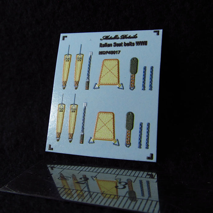 Italian Seat Belts WWII (3D Decals) Scale 1:48 Metallic Details MDP48017 - For Aircraft Model Kits