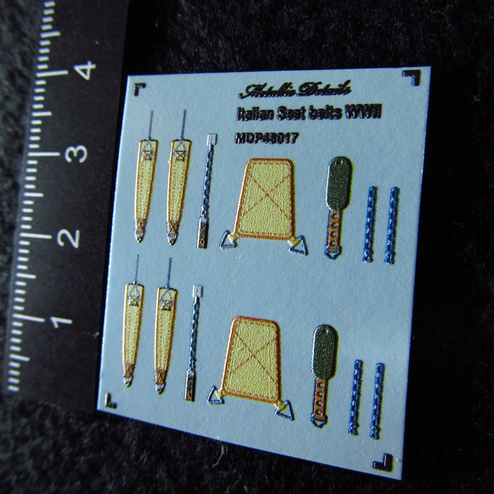 Italian Seat Belts WWII (3D Decals) Scale 1:48 Metallic Details MDP48017 - For Aircraft Model Kits
