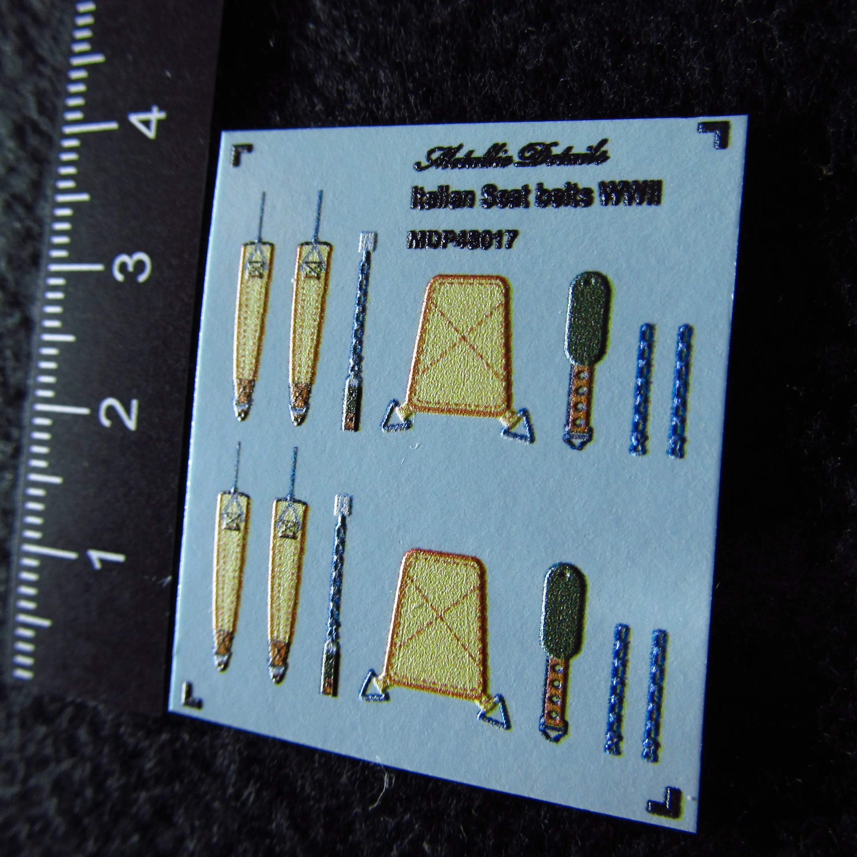 Italian Seat Belts WWII (3D Decals) Scale 1:48 Metallic Details MDP48017 - For Aircraft Model Kits