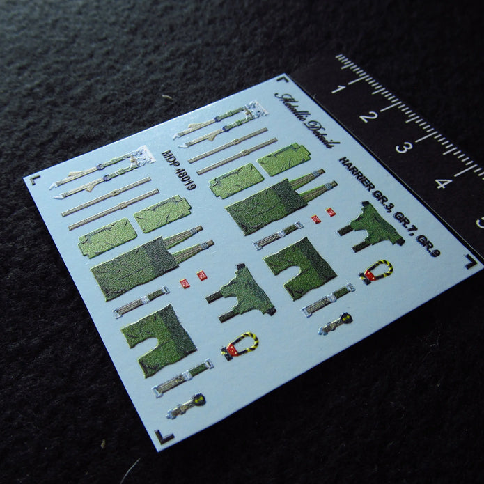 Harrier GR,3, GR,7, GR,9 Seat Belts (3D Decals) Scale 1:48 Metallic Details MDP48019 - For Aircraft Model Kit