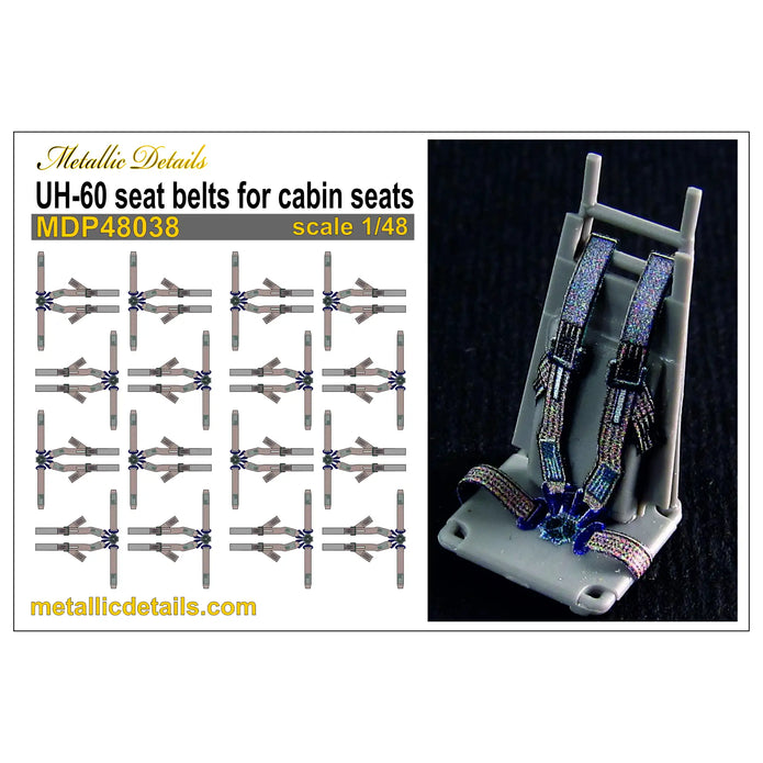 Sikorsky UH-60 seat belts for cabin seats Scale 1:48 Metallic Details MDP48038
