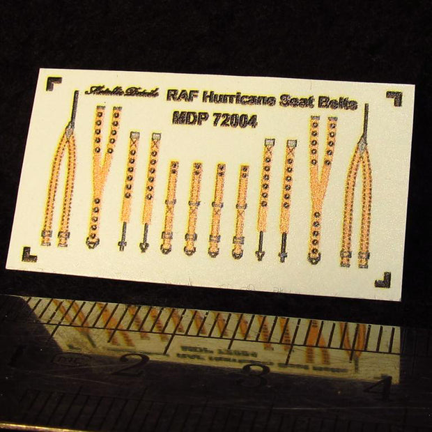 RAF Hurricane Seat Belts (3D Decals) Scale 1:72 Metallic Details MDP72004 - For Model Aircraft Kits