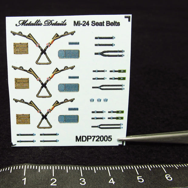 Mi-24, Seat Belts (3D Decals) Scale 1:72 Metallic Details MDP72005 - For Helicopter Models Kits