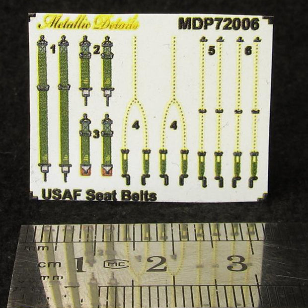 USAF Seat Belts WWII (3D Decals) Scale 1:72 Metallic Details MDP72006 - For Model Kits Aircraft
