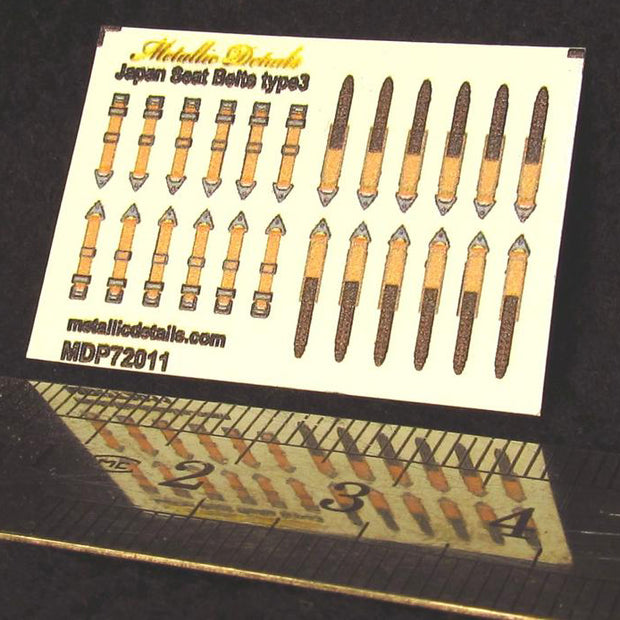 Japan Seat Belts WWII type 3 (3D Decals) Scale 1:72 Metallic Details MDP72011 - For Aircraft Kit Model