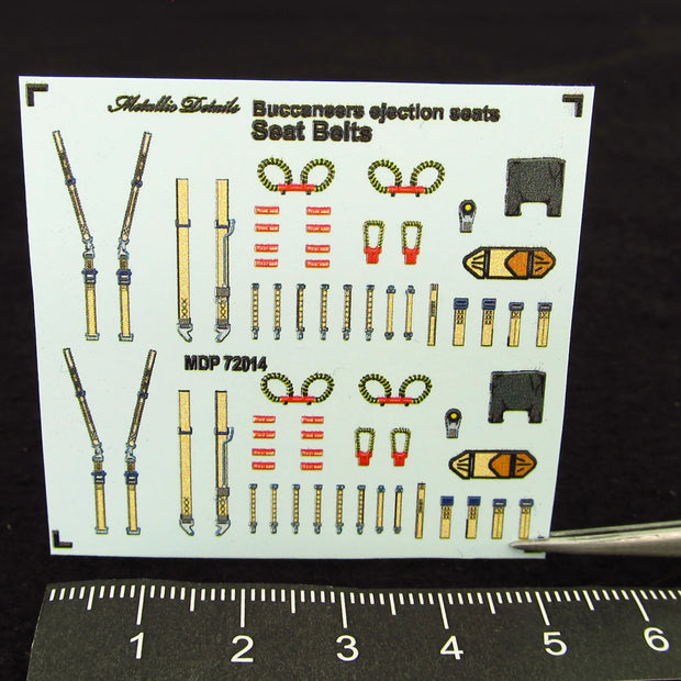 Blackburn Buccaneer, Seat Belts (3D Decals) Scale 1:72 Metallic Details MDP72014 - For Model Kits Aircraft