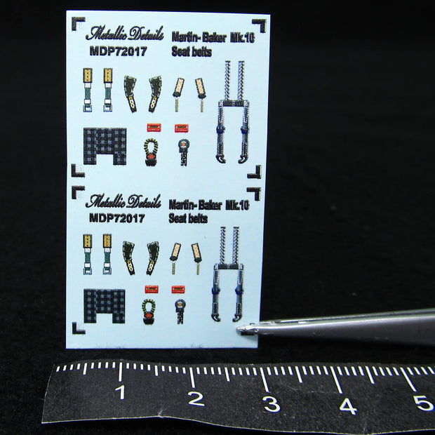 Martin-Baker Mk,10 Seat Belts (3D Decals) Scale 1:72 Metallic Details MDP72017 - For Model Kit Aircraft