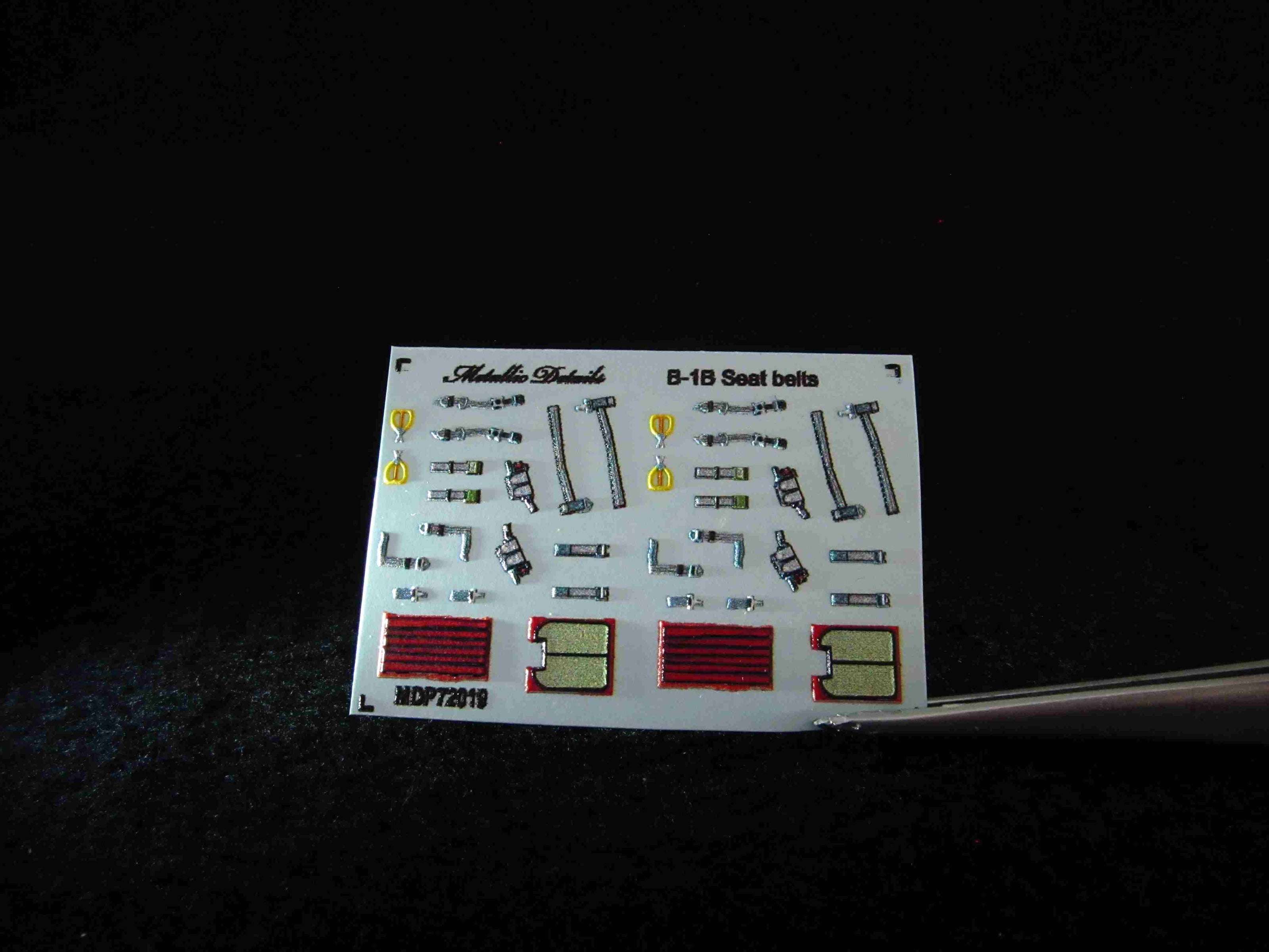 B-1B Lancer. Seat Belts Scale 1:72 Metallic Details MDP72019