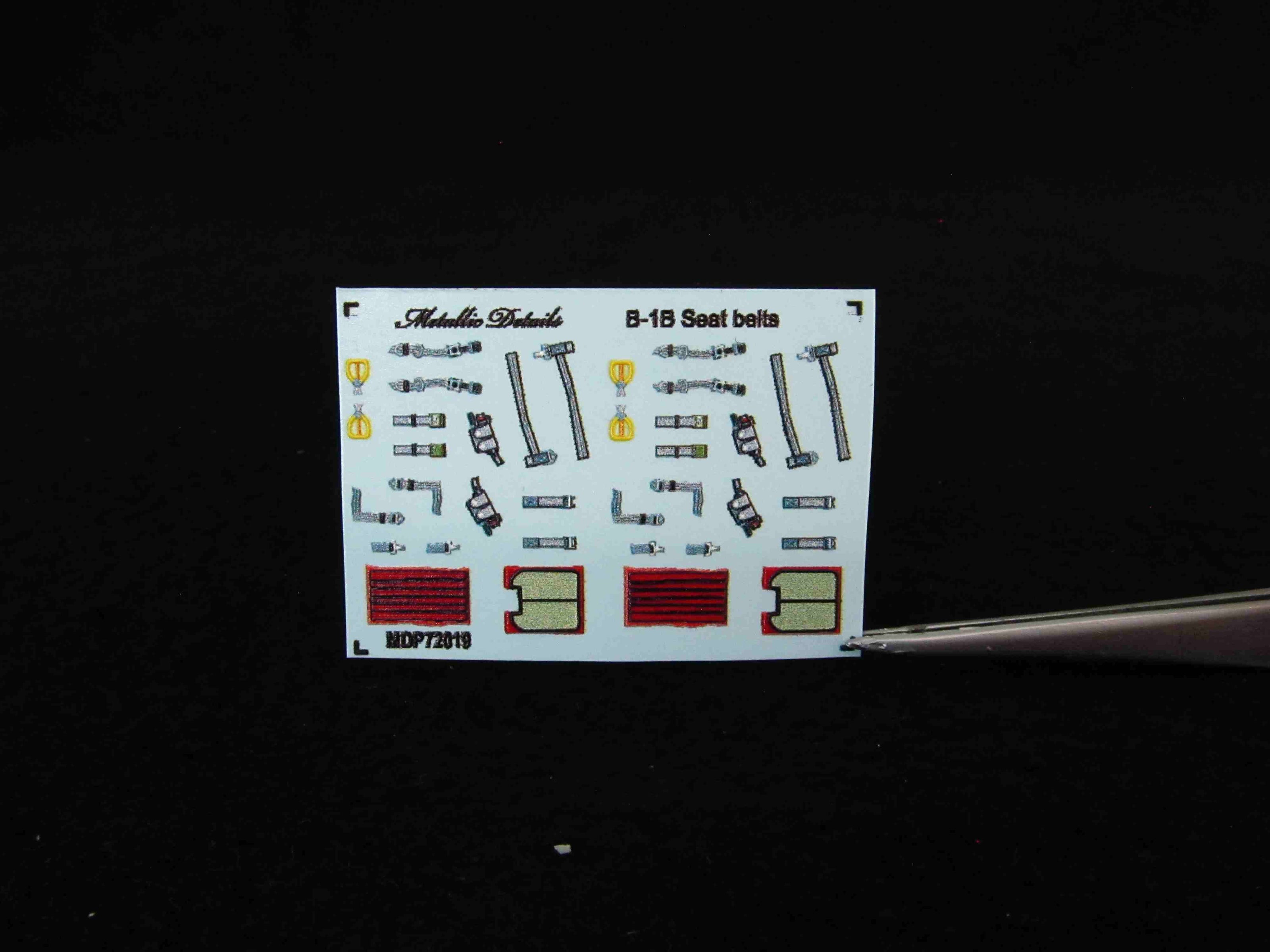 B-1B Lancer. Seat Belts Scale 1:72 Metallic Details MDP72019
