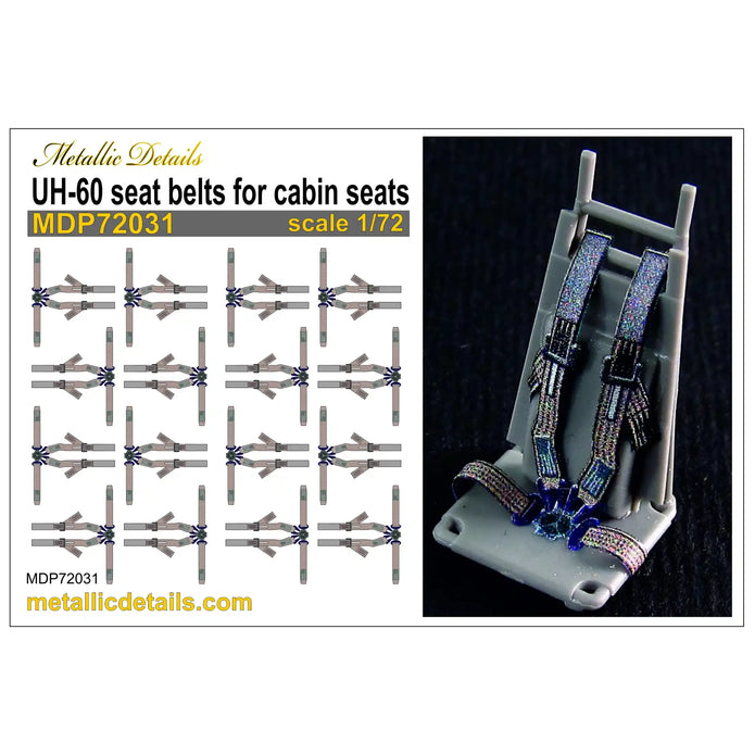 Sikorsky UH-60 seat belts for cabin seats Scale 1:72 Metallic Details MDP72031