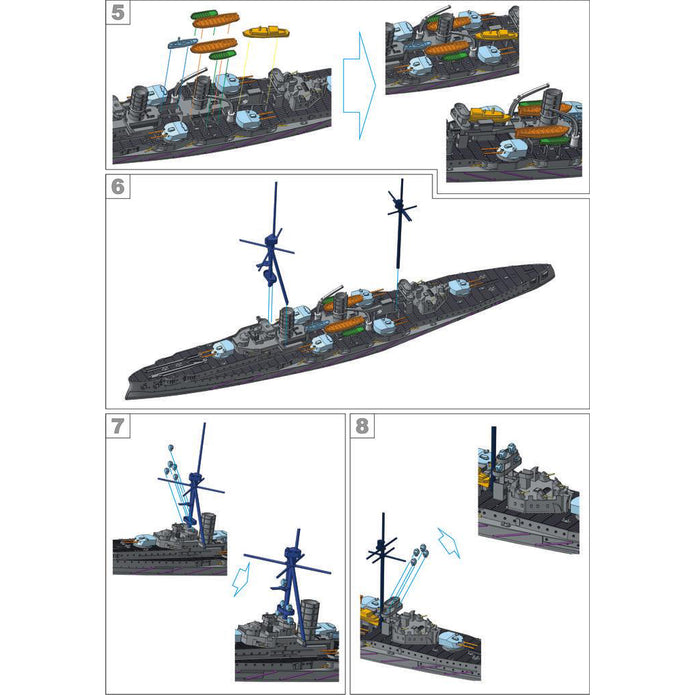 German Armoured Cruiser SMS Blücher Scale 1:1200 Metallic Details MDR1200-01
