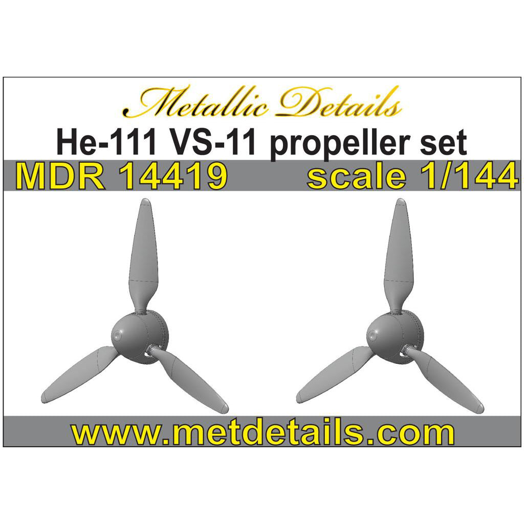 Heinkel He 111, VS-11, Propeller sets (resin parts for two propellers) Scale 1:144 Metallic Details MDR14419 - For Aircraft Model Kits