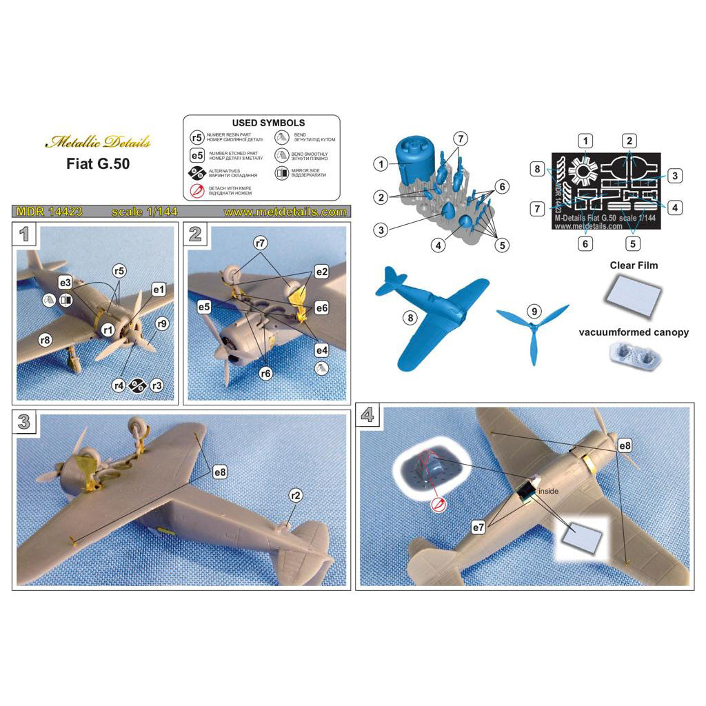 Fiat G.50 Freccia Scale 1:144 Metallic Details MDR14423