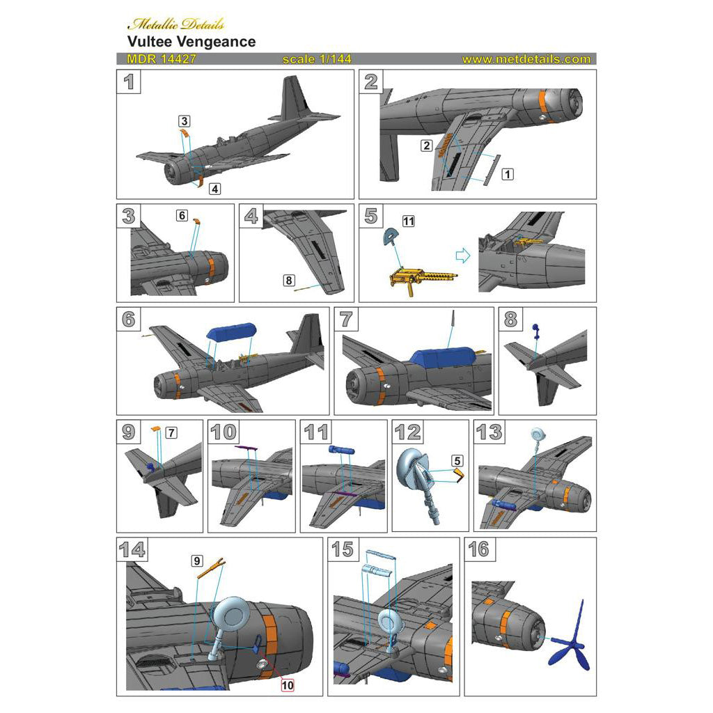 Vultee Vengeance Aircraft Model Kit Scale 1:144 Metallic Details MDR14427
