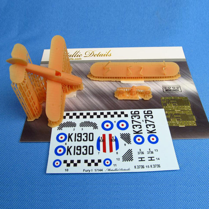 Hawker Fury I Aircraft Model Kit Scale 1:144 Metallic Details MDR14432