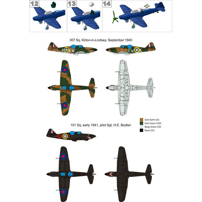 Boulton Paul Defiant Mk I Aircraft model kit  Scale 1:144 Metallic Details MDR14439