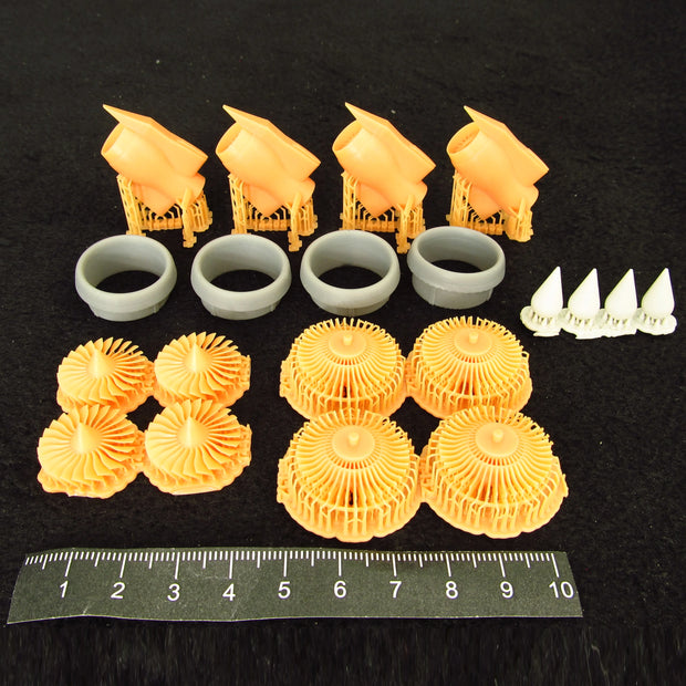 Airbus A380, Trent 900, Engines Detailing sets (3D-Printed) Scale 1:144 (Recommended for kit: Revell) Metallic Details MDR14452 - For Aircraft Kit Model