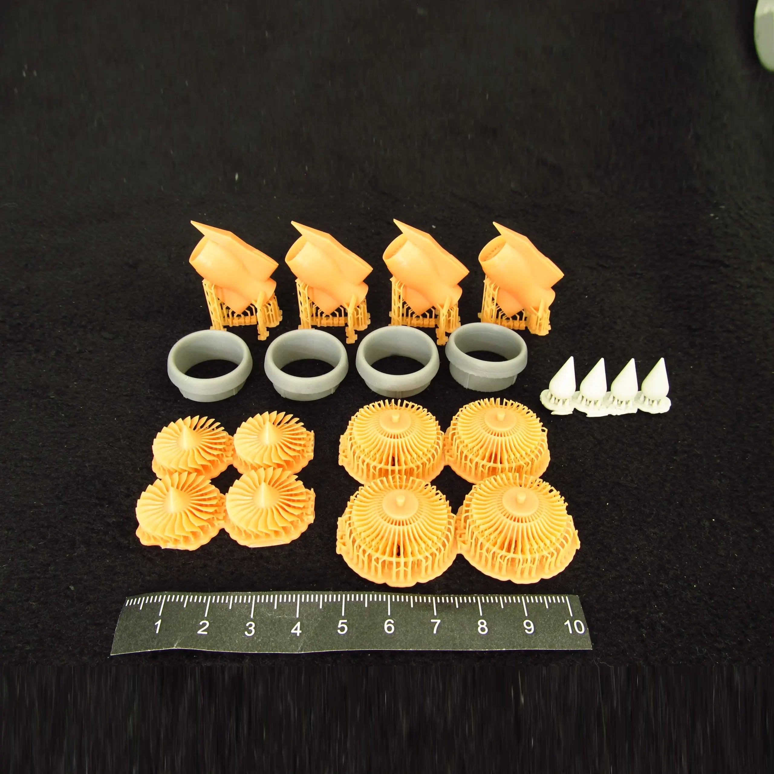 Airbus A380, Trent 900, Engines Detailing sets (3D-Printed) Scale 1:144 (Recommended for kit: Revell) Metallic Details MDR14452 - For Aircraft Kit Model