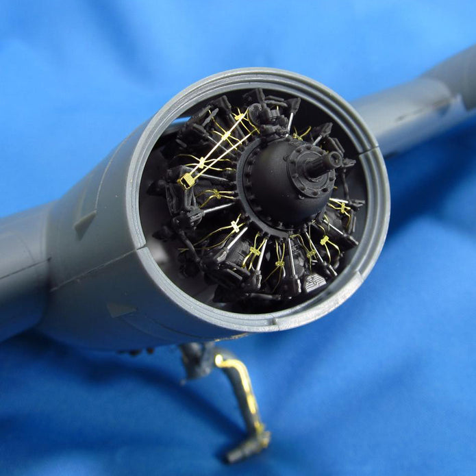 Pratt & Whitney R-1830 Engines, Detailing sets (Resin & Photoetch) Scale 1:32 (Recommended for kit: HobbyBoss) Metallic Details MDR3204 - For Aircraft Model Kits