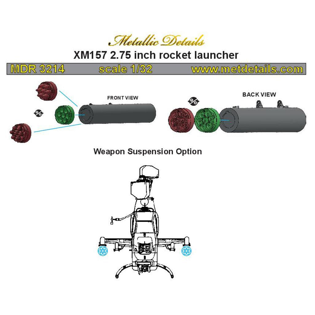 XM157 2.75 inch Rocket Launcher Scale 1:32 Metallic Details MDR3214