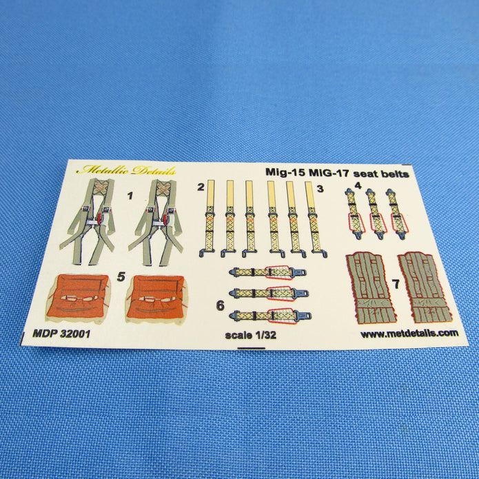 Ejection seat KK-2 for MiG-17 MiG-19 MiG-21, Seats + 3D Decals 2 pcs 1:32 Metallic Details MDR3230 - For Model Kits Aircraft