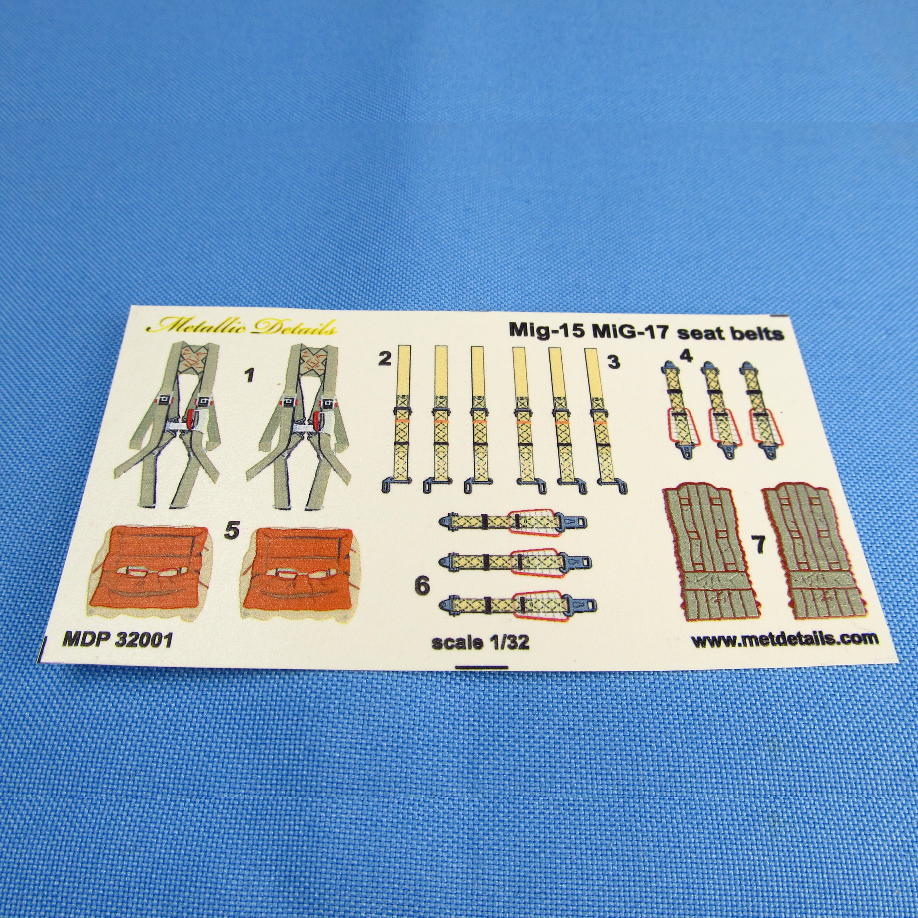 Ejection seat KK-2 for MiG-17 MiG-19 MiG-21, Seats + 3D Decals 2 pcs 1:32 Metallic Details MDR3230 - For Model Kits Aircraft