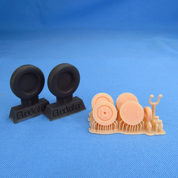 Gloster Gladiator, Wheels 3D-Printed (for ICM) Scale 1:32 Metallic Details MDR3236