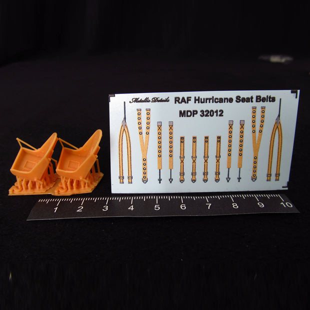 Hurricane Seats + 3D Decals 2 pcs Scale 1:32 Metallic Details MDR3252 - For Model Aircraft Kits