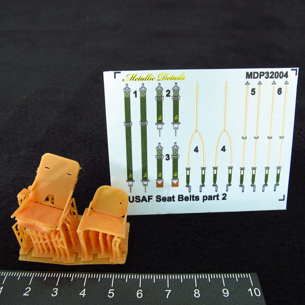 Douglas A-26 Invader, Seats + 3D Decals 2 pcs Scale 1:32 Metallic Details MDR3253 - For Aircraft Models Kits