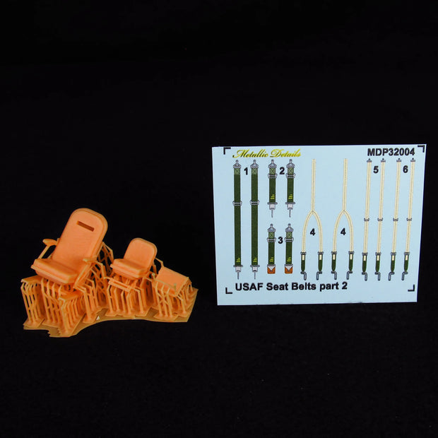 Martin B-26 Marauder, Seats + 3D Decals 2 pcs Scale 1:32 Metallic Details MDR3254 - For Model Kits Aircraft