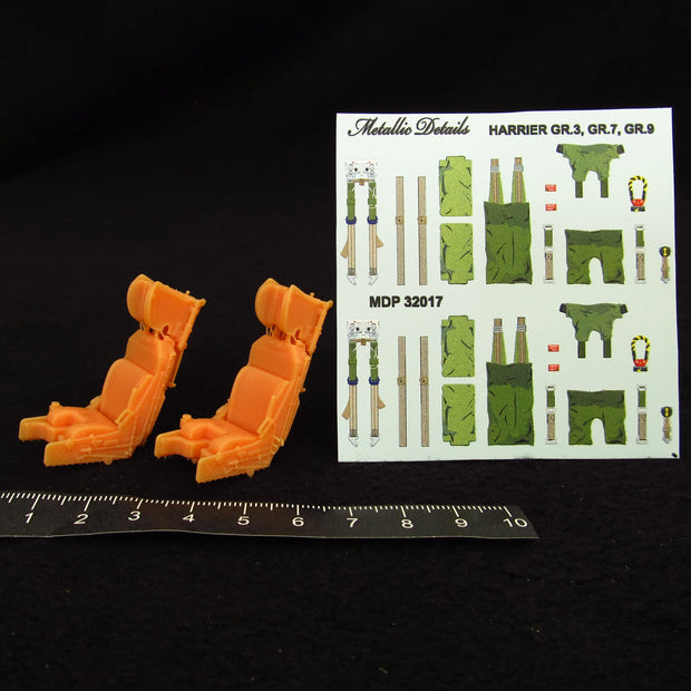 Harrier GR,3, GR,7, GR,9 Ejection Seats + 3D Decals 2 pcs Scale 1:32 Metallic Details MDR3255 - For Aircraft Model Kits