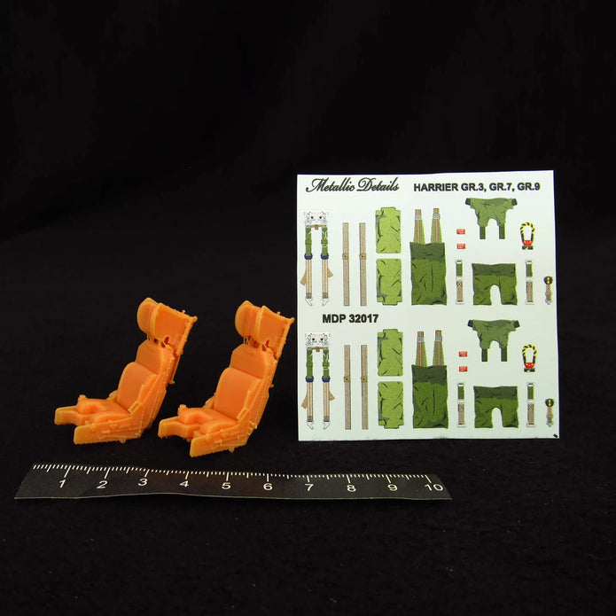 Harrier GR,3, GR,7, GR,9 Ejection Seats + 3D Decals 2 pcs Scale 1:32 Metallic Details MDR3255 - For Aircraft Model Kits