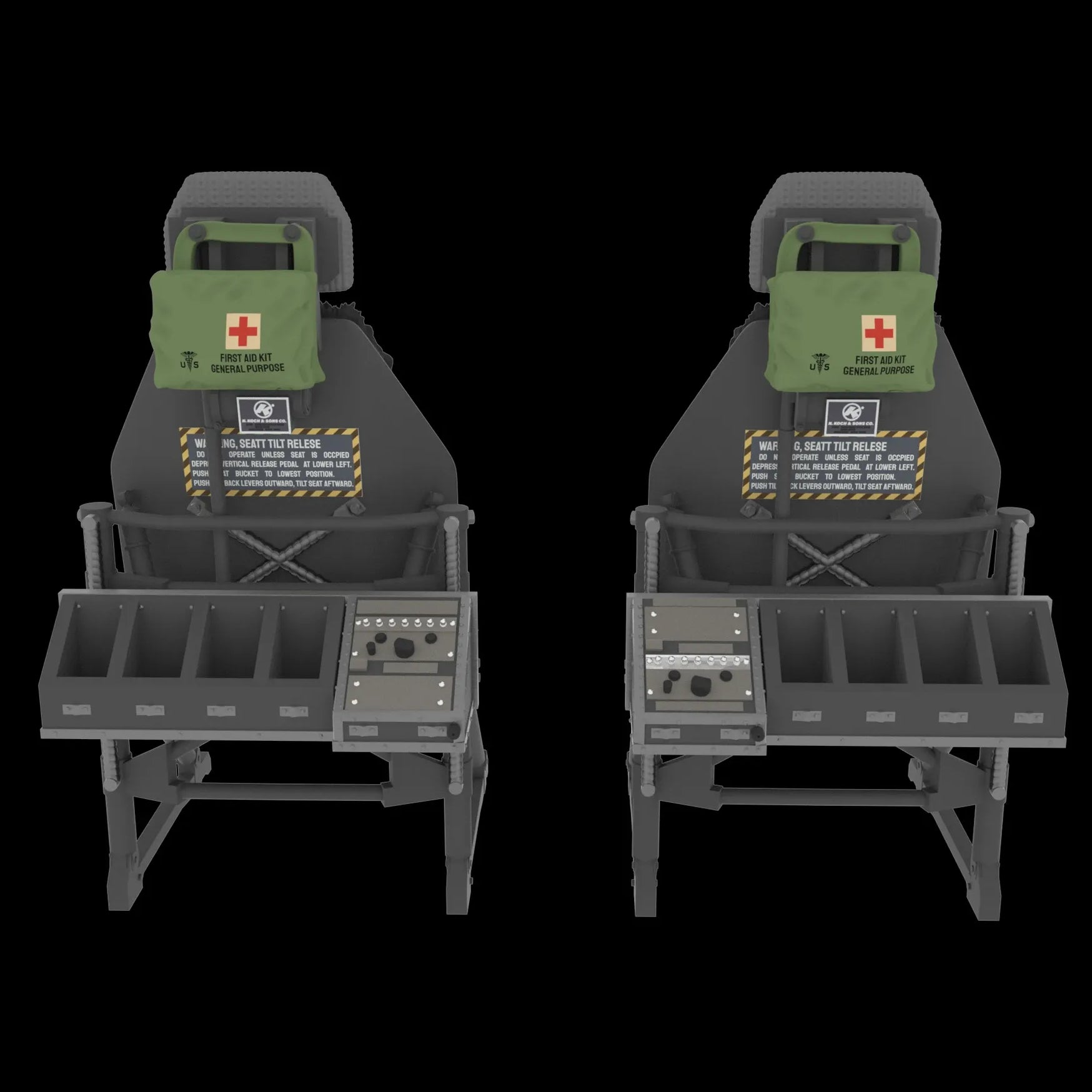 Pilot seats for UH-60, SH-60, MH-60 early Scale 1:32 Metallic Details MDR3259